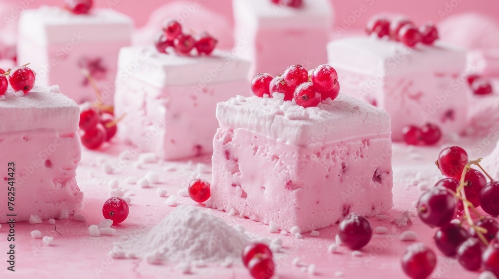 Pink Cake With Cherries Pink Cake With Cherries
