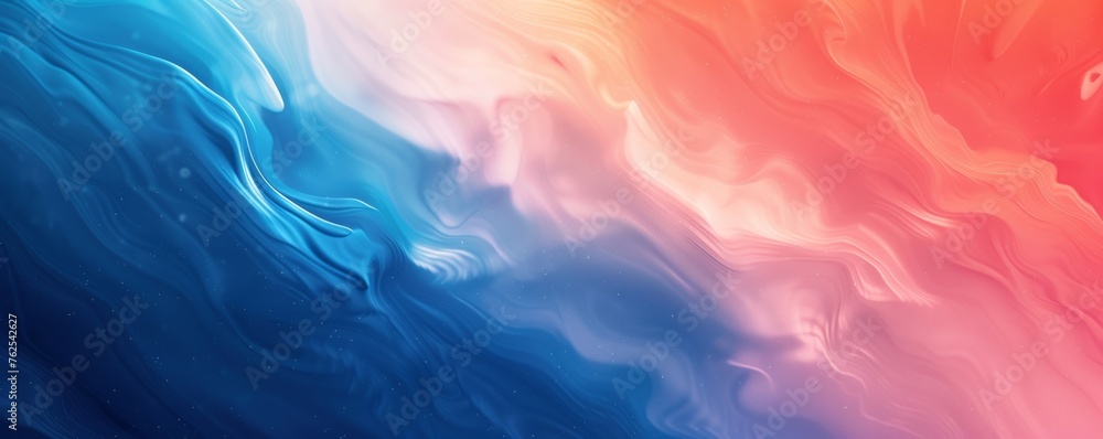 Vivid Blue and Red Colors Merging in a Fluid Abstract Artwork
