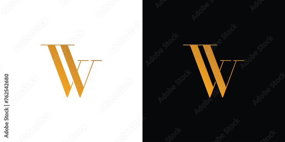 Elegant and luxury W logo design - obrazy, fototapety, plakaty 