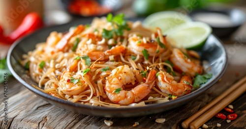 Savoring the Exotic Delight of Tasty Fresh Shrimp Pad Thai