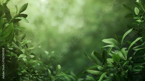 Vibrant Green Leaves Bathing in Soft Sunlight Through a Forest Canopy
