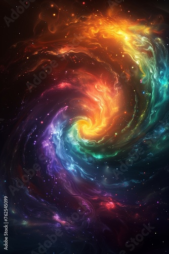 Fractal rainbow nebula artwork