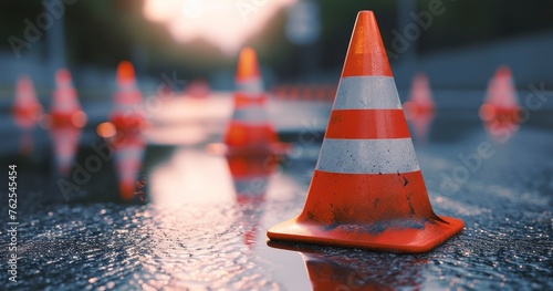 The Role of Vibrant Red Traffic Cones in Navigating the Urban Asphalt Terrain