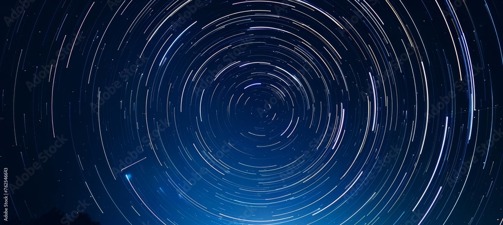 Astrophotography capturing mesmerizing star trails in the enchanting beauty of the night sky Astrophotography capturing mesmerizing star trails in the enchanting beauty of the night sky