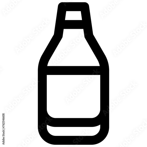 Euro beer bottle. Editable stroke vector icon.
