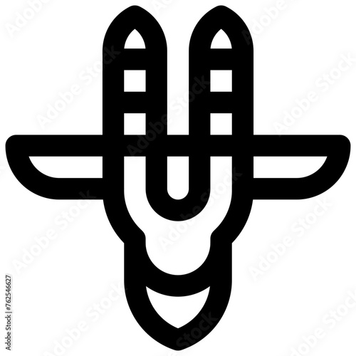 Goat. Editable stroke vector icon.

