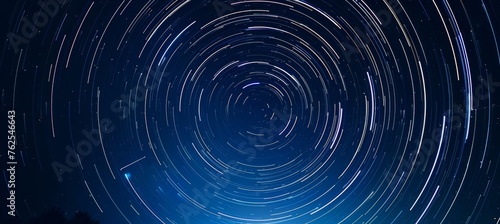 Astrophotography capturing mesmerizing star trails in the enchanting beauty of the night sky