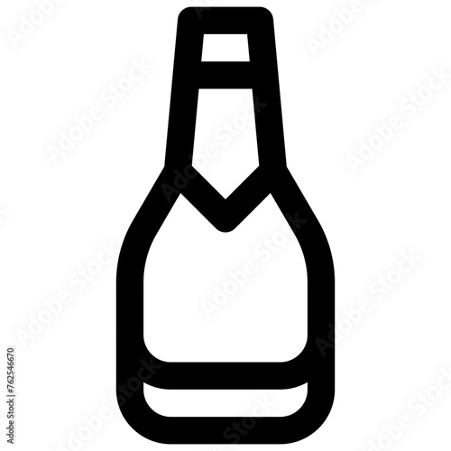 Sparkling beer. Editable stroke vector icon.

