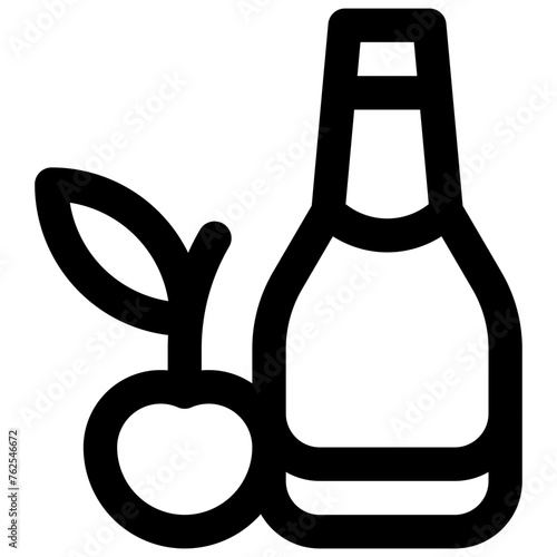 Kriek beer. Editable stroke vector icon.
 photo