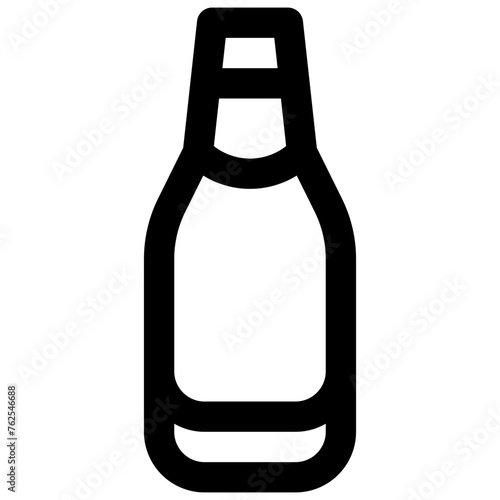 Vichy beer bottle. Editable stroke vector icon.
