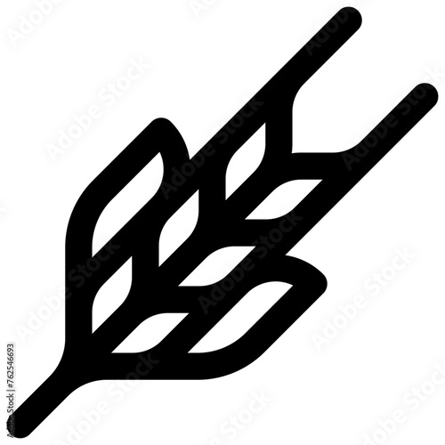 Wheat. Editable stroke vector icon.
