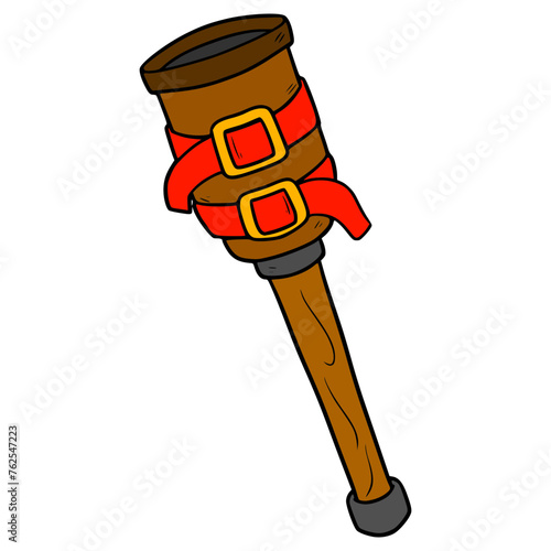 pirate peg leg illustration hand drawn isolated vector