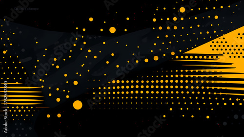Black and yellow halftone background with grunge