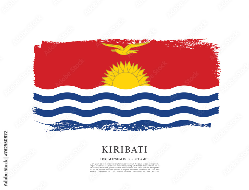 Fototapeta premium Flag of Kiribati, vector illustration