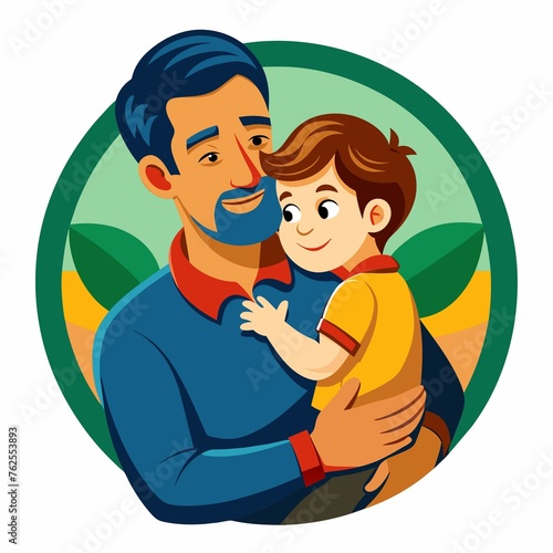  Save Download Preview Father with child vector icon