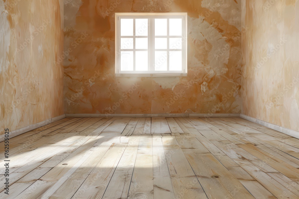 empty room with wooden floors and window