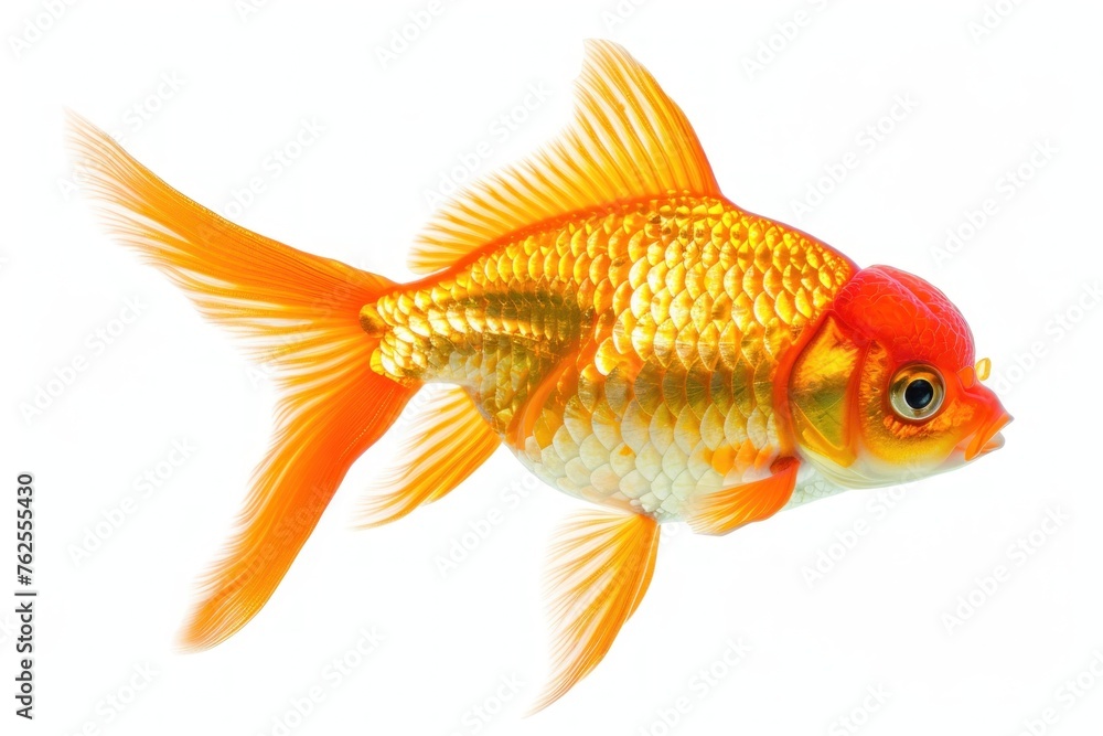 fish with brown feathers on a white background
