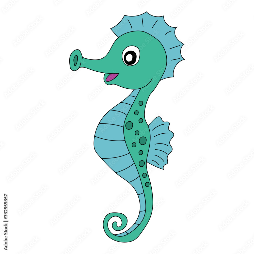 Fototapeta premium Colorful Seahorse Clipart for Lovers of Sea Animals and Aquatic Life