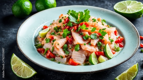Trout ceviche with chili and lime