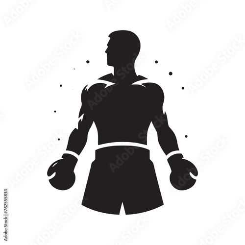 Boxer silhouette: Boxer Vector Capturing the Power, Agility, and Grit of Boxers in Action, boxer black illustration.