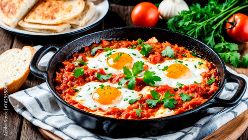 Shakshuka, in the style of food photography