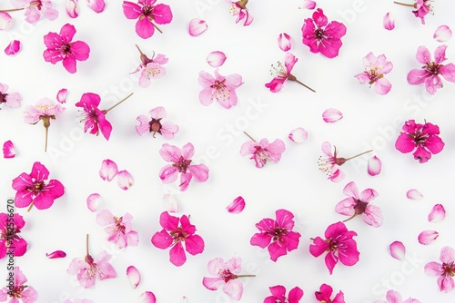 pink flower in free motion isolated on white background