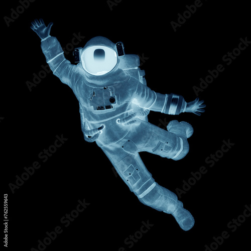 Fototapeta Naklejka Na Ścianę i Meble -  astronaut is jumping to the side
