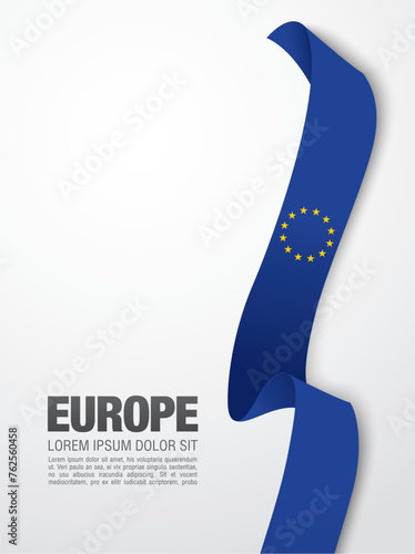 Flag of Europe, vector illustration, card layout design