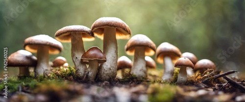 Ricchezza Naturale- Dettagliati Funghi Porcini su uno Sfondo Neutro photo