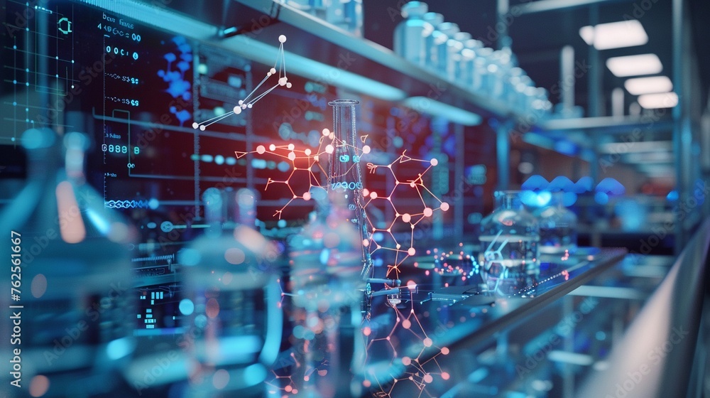 Integrating artificial intelligence in drug discovery, molecular models on digital screens, lab environment,high detailed Integrating artificial intelligence in drug discovery, molecular models on digital screens, lab environment,high detailed