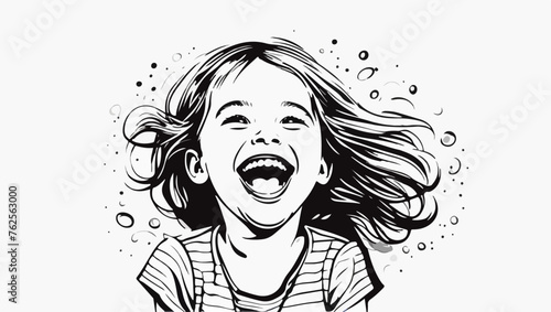 Laughing Child Vector Illustration
