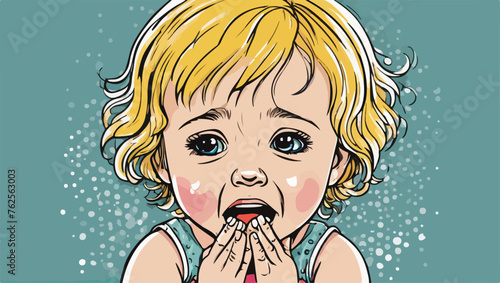 Upset Child Vector Illustration