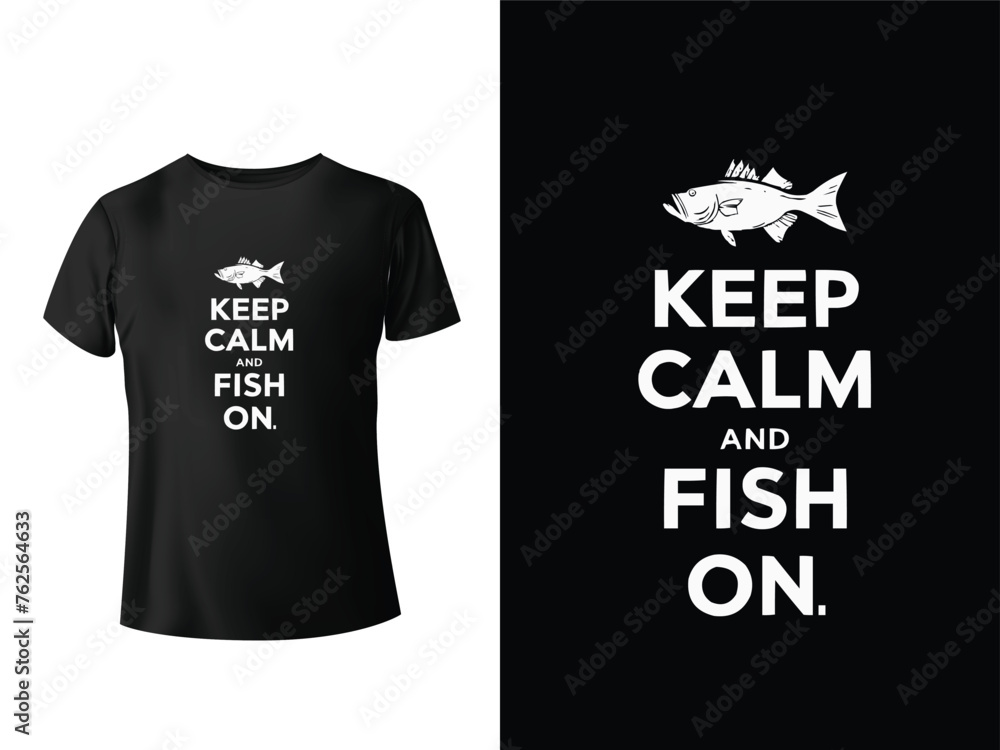 Fishing T-Shirt Design, Fish, Rod, Fishing Hock, Fish Design Vintage design with rove trailer, camping tent, fish rod