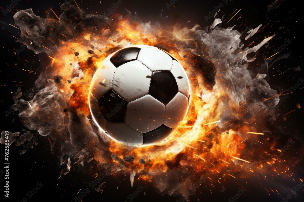 Fototapeta premium Nylon Soccer ball net. Stadium sport team. Generate Ai
