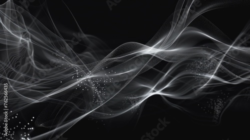 abstract black and white background with wavy lines