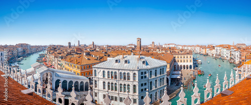 panoramic view at the old town of venice, italy photo