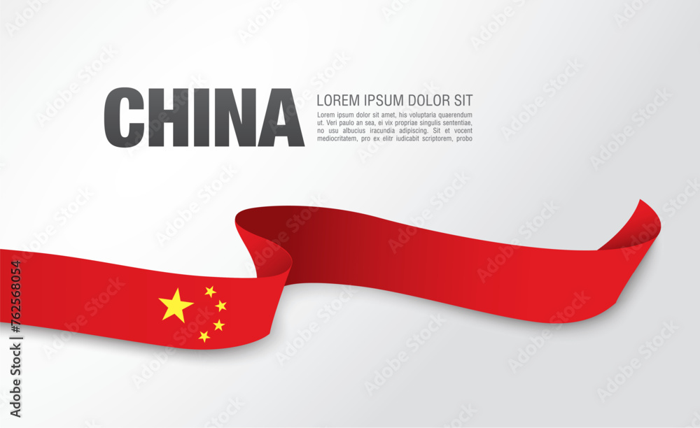 Flag of People's Republic of China, vector illustration, card layout design Flag of People's Republic of China, vector illustration, card layout design