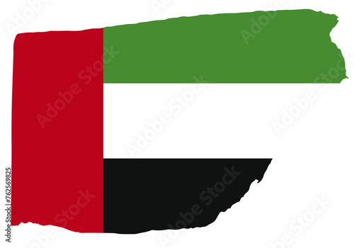 United Arab Emirates flag with palette knife paint brush strokes grunge texture design. Grunge brush stroke effect
