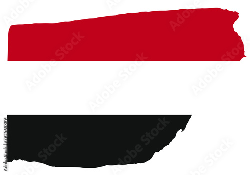Yemen flag with palette knife paint brush strokes grunge texture design. Grunge brush stroke effect