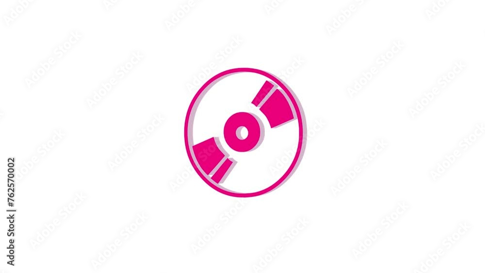 3d optical disc logo icon loopable rotated pink color animation white background 3d optical disc logo icon loopable rotated pink color animation white background