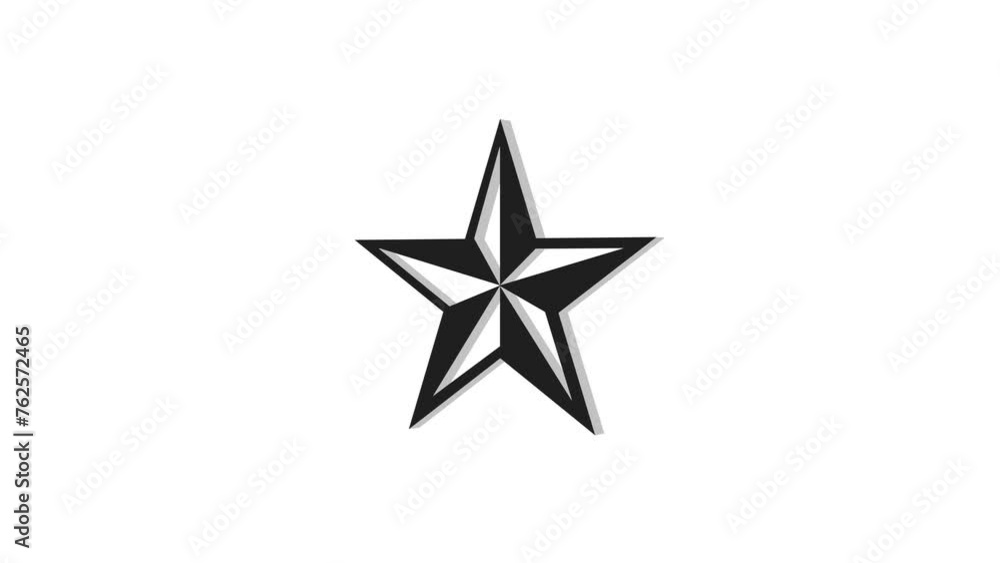 3d star logo icon loopable rotated black color animation white background 3d star logo icon loopable rotated black color animation white background
