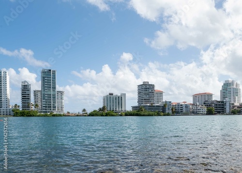 View of Condado Lagoon from Miramar. San Juan, Puerto Rico.