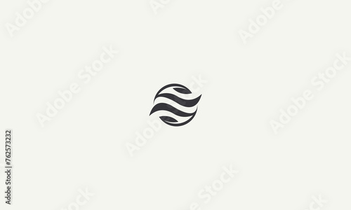 initial letter S leaf simple monogram logo design vector illustration