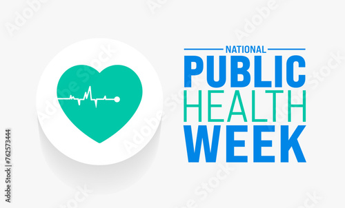 April is National Public Health Week background template. Holiday concept. use to background, banner, placard, card, and poster design template with text inscription and standard color. vector