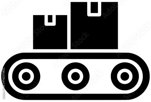 conveyor illustration industry silhouette manufacturing logo machine icon factory outline industrial production transport logistics warehouse technology supply delivery belt shape distribution