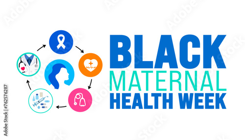 April is Black Maternal Health Week background template. Holiday concept. use to background, banner, placard, card, and poster design template with text inscription and standard color. vector