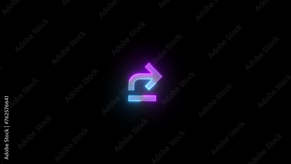 Neon share broadband icon cyan purple color glowing animation black background Neon share broadband icon cyan purple color glowing animation black background
