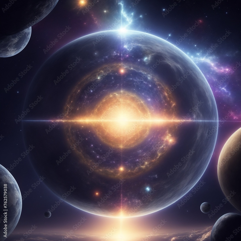 Fototapeta premium In the beginning of the Multiverse that created by God