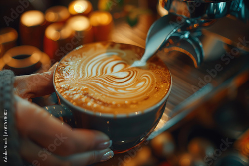 Pouring Coffee Into a Cup photo