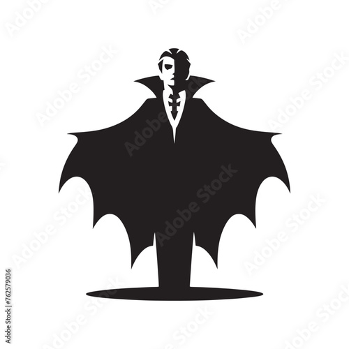 Dracula silhouette: Dracula Vector Silhouette Embodying the Mystery and Allure of Count , dracula black illustration